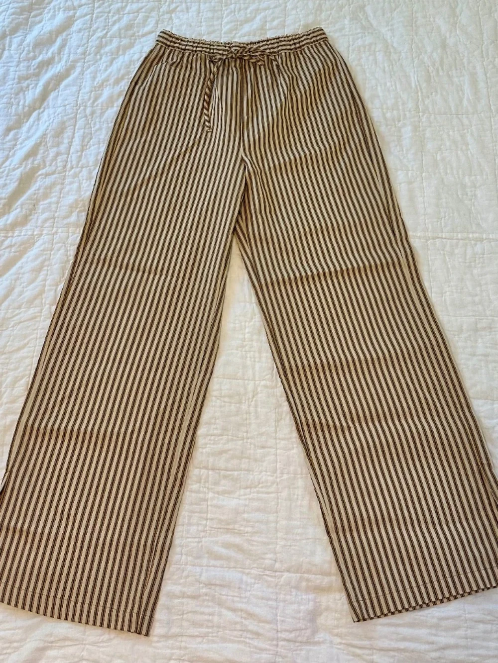 Zara Linen Striped Casual Pants NWT